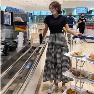 现货。格子点点伞裙,女装,妍妍衣坊
