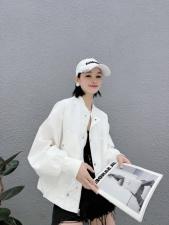 下摆抽皱夹克防晒，女装，玩美
