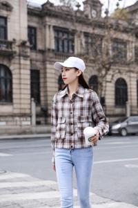 格子衬衫小外套,女装衬衫,百变诱惑