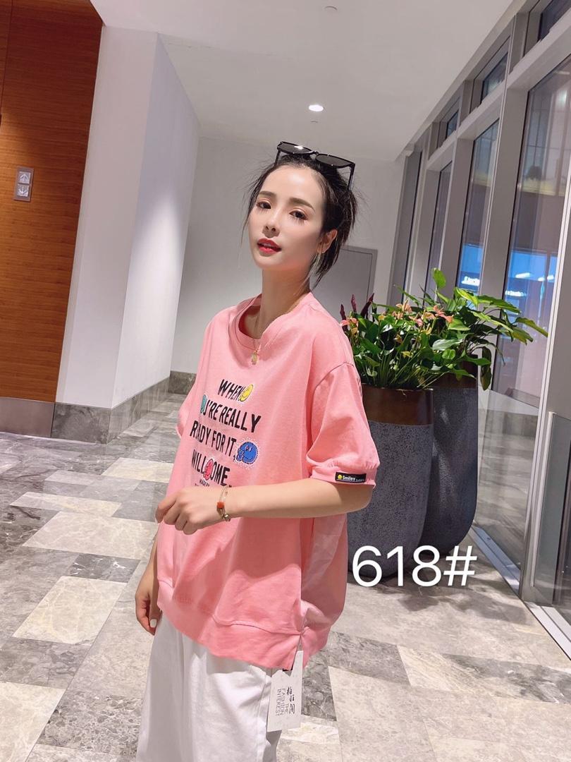 夏季新款笑脸短袖卫衣，女装卫衣/绒衫，柏旺阁