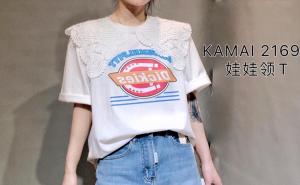 韩版蕾丝领T恤，女装T恤，卡麦