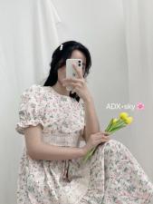 夏季碎花棉麻连衣裙，女装连衣裙，奥帝秀