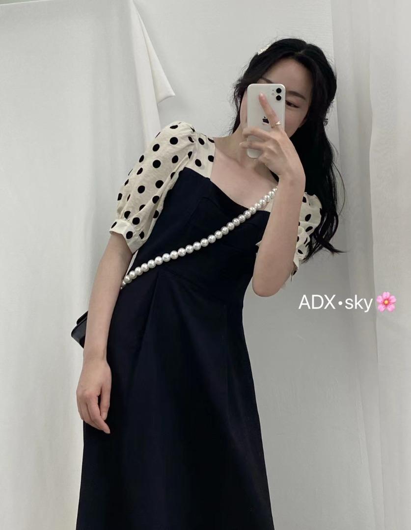 夏款波点袖韩版连衣裙，女装连衣裙，奥帝秀
