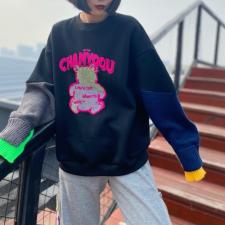 冬季新款加绒重工卫衣，女装卫衣/绒衫，菲莎比娅