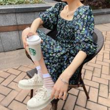 2021新款小碎花连衣裙，女装连衣裙，麦琪