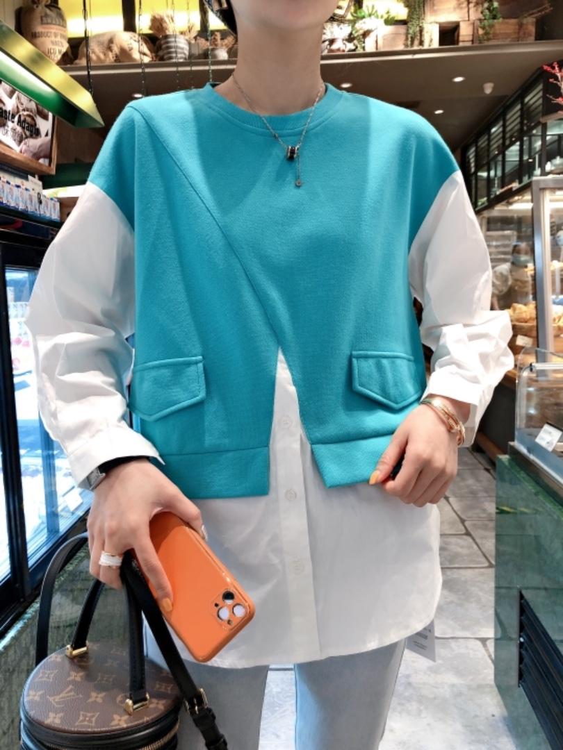 彩色假两件超赞，女装，一杭