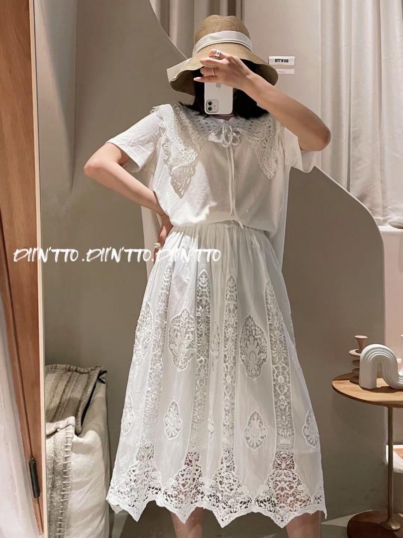 【现货】2021SUMMERT恤法式浪漫T恤，女装T恤，DIINTTO地朵