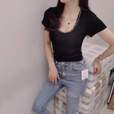 夏季新款打底衫，圆领字母款，女装，四季布衣