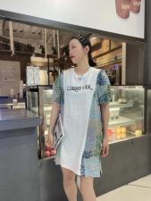 夏装棉拼雪纺裙，女装，悠奈尔