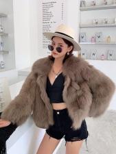 ZAF203同红双排皮扣真狐狸毛皮草外套，女装皮草，L·H·X