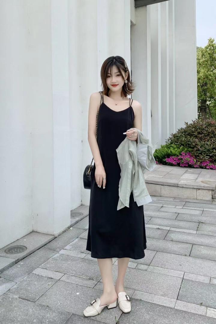 现货，美背吊带长裙，三色三码！，女装背心吊带，雨思佳