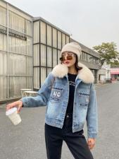 牛仔脱卸内胆派克，女装，雪儿诱惑