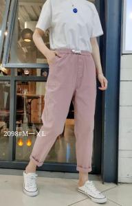 2021新款松紧腰糖果色百搭休闲裤,女装休闲裤,简 影