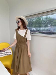 ［爱美欧］夏季新款 收腰拼接显瘦连衣裙,女装连衣裙,爱美欧
