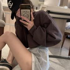 86128后背字母短卫衣，女装卫衣/绒衫，XTZ style