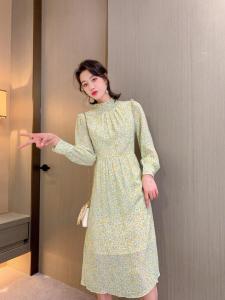【现货】2021年春季流行时尚女装新款修身连衣裙,女装连衣裙,荷塘月色