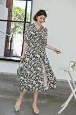 【夏季新款】长款碎花蕾丝连衣裙，女装连衣裙，笑思源