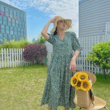 夏季新款韩版连衣裙，女装连衣裙，米壹