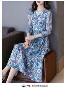 真丝连衣裙,女装连衣裙,芳姿菲
