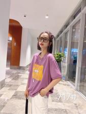 2021夏季新款短袖彩条工艺印花卫衣，女装卫衣/绒衫，柏旺阁