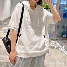 2021新款夏装拼衬衫帽卫衣，女装衬衫，柏旺阁