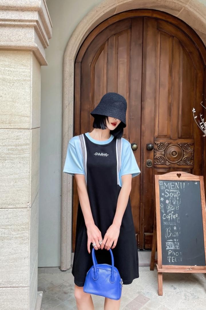 烫钻清新连衣裙，女装连衣裙，梵品