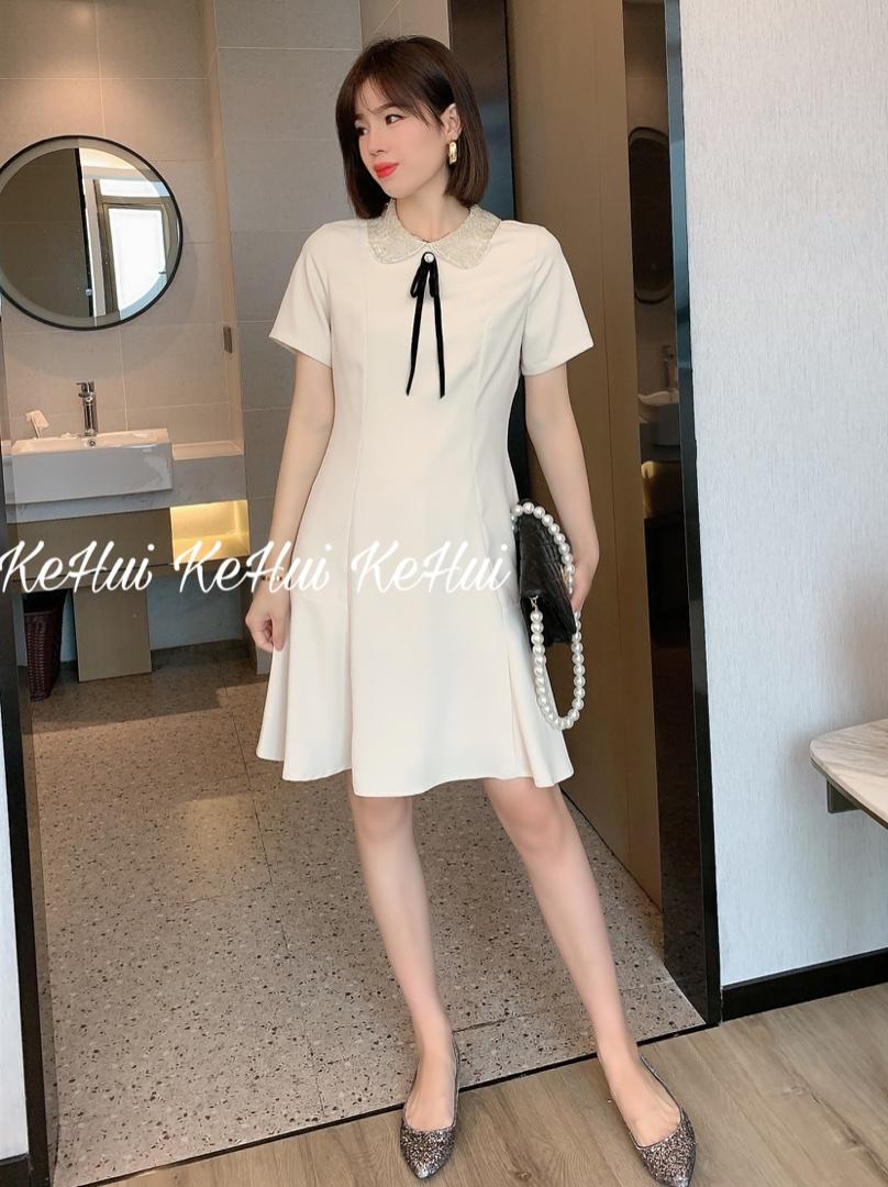 【现货】夏季新款带领珠双层领连衣裙，女装连衣裙，珂 慧