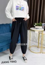 现货2021春日系风休闲裤黑、绿两色ML，女装休闲裤，简 影