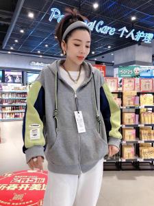 一杭袖子拼色带帽外套,女装,一杭