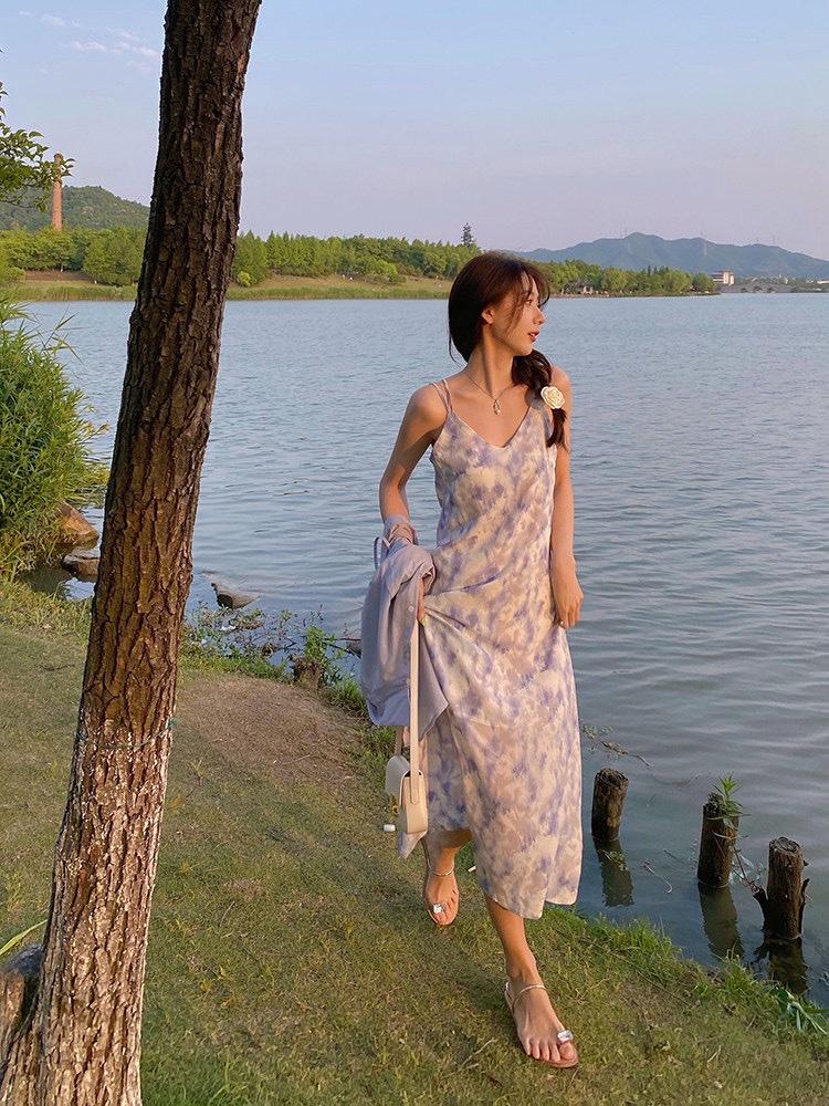 定制花色吊带裙，女装背心吊带，TWO LAPS