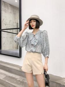 【现货】春夏新款 花边蝴蝶结衬衫 淑女风,女装衬衫,笑思源