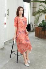 夏季大版连衣裙冰丝麻小清新，女装连衣裙，矢口日慧