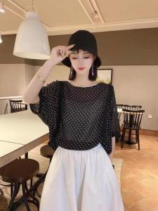 夏季新款条纹波点短袖小衫,女装,跳跳虫