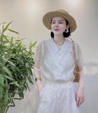 现货，夏季新款V领上衣,女装,瑟拉·女人缘