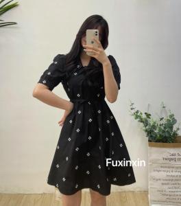 现货 韩版气质翻领刺绣花朵娃娃裙,女装,FUXINXIN 福歆歆
