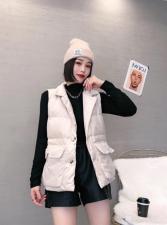 DG827休闲时尚丝绒大口袋立领百分百羽绒马甲，女装马夹，L·H·X