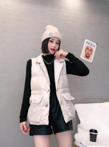 DG827休闲时尚丝绒大口袋立领百分百羽绒马甲,女装马夹,L·H·X