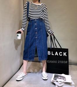 牛仔半裙，女装半身裙，卡麦