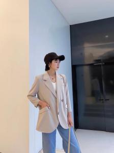 现货 2021春季新品 净版韩版小西装 不挑人颜色美丽,女装西装,蓝典