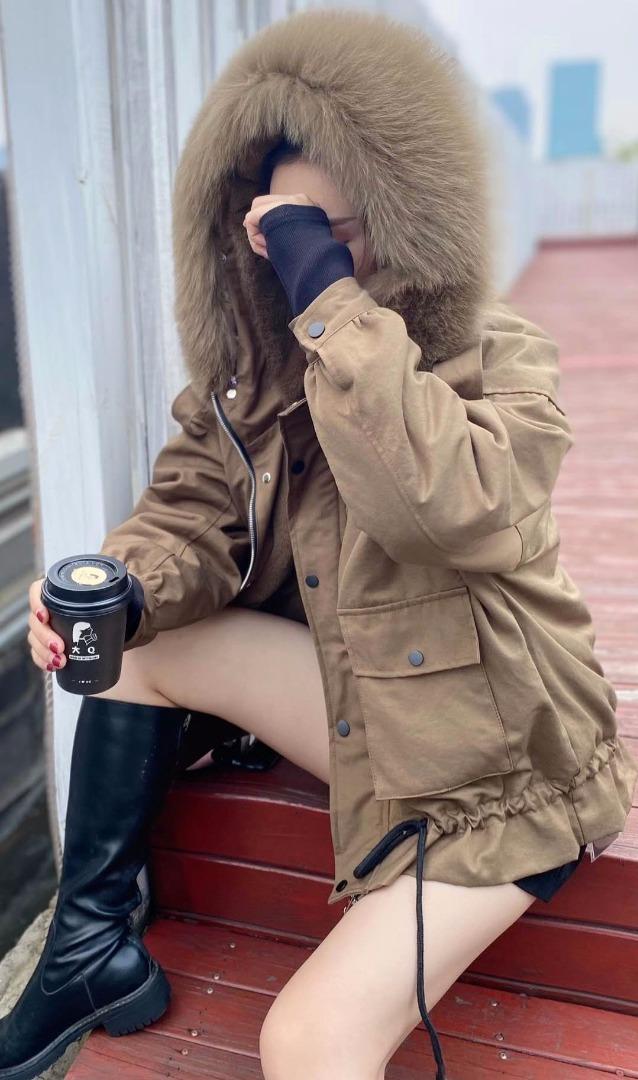 派克大毛毛，女装，云尚灰姑娘