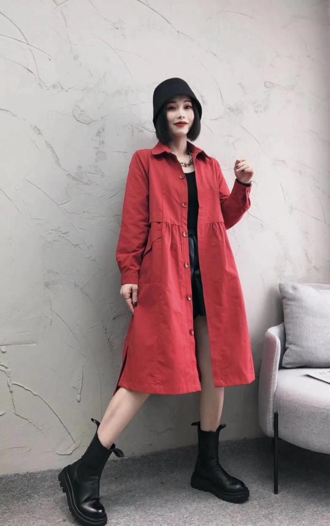 春装新款休闲风衣，女装风衣，依伊贝诺