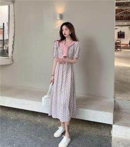 花色韩味连衣裙夏季,女装连衣裙,阿爆