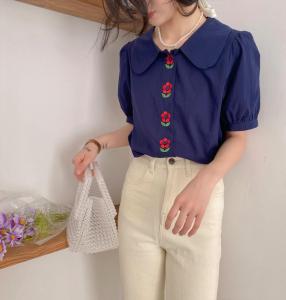 现货 刺绣花花小衫,女装,NIY