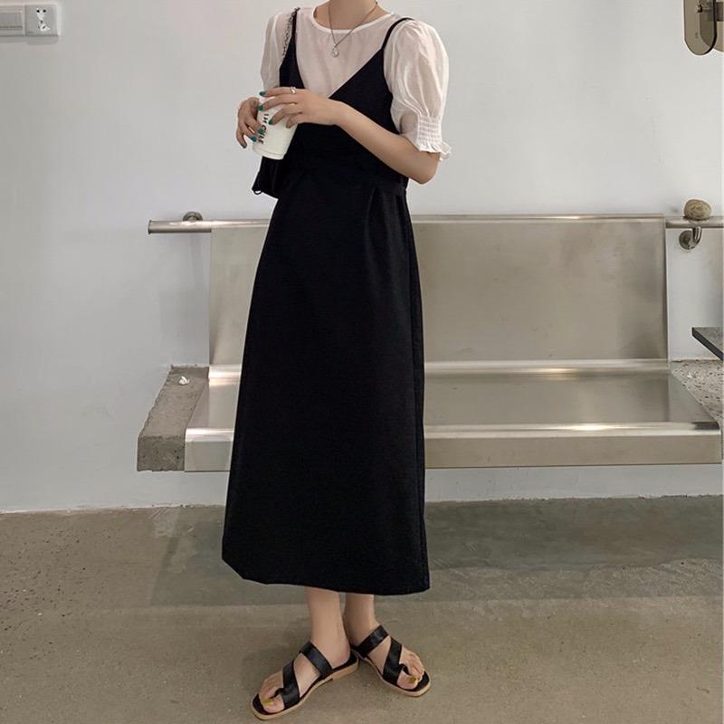 【现货】夏季新款天丝假两件连衣裙，女装连衣裙，名依人