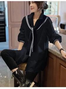 假两件中长款衬衫宽松上衣春秋新款,女装衬衫,斐媞梦