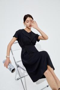 现货双领显瘦连衣裙，女装连衣裙，M&VC