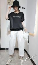 9069短袖刺绣卫衣，女装卫衣/绒衫，俊泽.哈妮