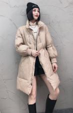 W6821可盐可甜泡泡袖抽绳时尚百分百羽绒保暖羽绒服，女装羽绒服，L·H·X