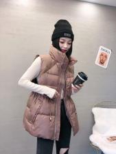 ZCL508气质拼罗口洋气抽绳百分百羽绒马甲，女装马夹，L·H·X