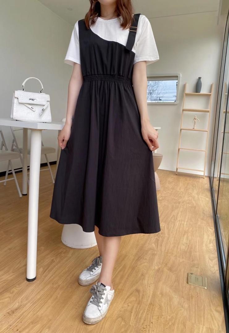 ［爱美欧］夏季新款收腰拼接显瘦连衣裙，女装连衣裙，爱美欧